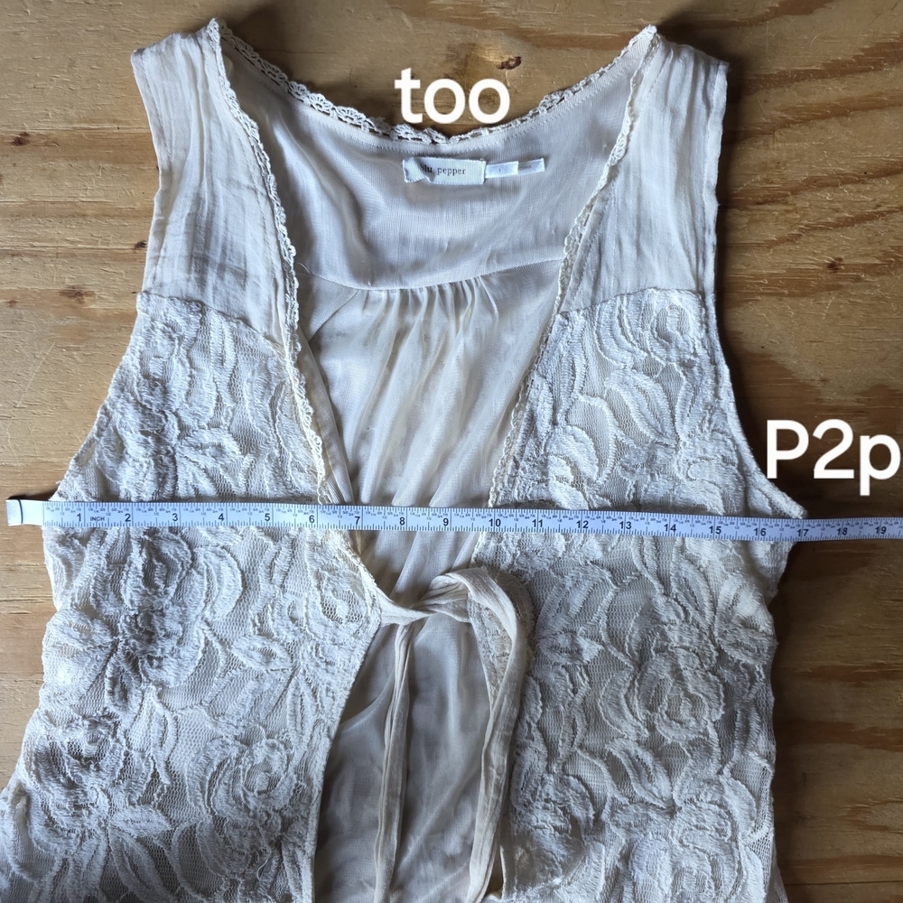 Blue Pepper Lacy Overlay Vest Large (JAC23) - Picture 7 of 9